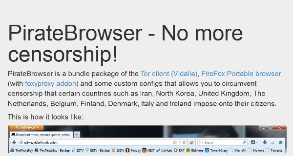 Выпущен PirateBrowser для борьбы с цензурой